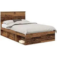 vidaXL Cadre de lit en vieux bois 120 x 190 cm Pin massif