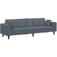 vidaXL Canapé en velours avec coussin Gris foncé 208 cm Velours