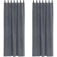 vidaXL Rideaux occultants 2 pcs gris clair 140 x 245 cm velours