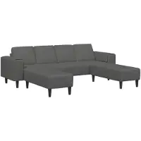 vidaXL Canapé gris foncé 250 x 188 x 76 cm en velours côtelé