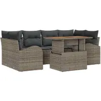 vidaXL Ensemble de salon de jardin , 7 pièces, gris