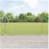 vidaXL Poteaux de clôture 7 pcs Argent Ø32mm 150 cm Acier galvanisé