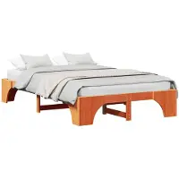 vidaXL Cadre de lit brun cireux 120 x 190 cm Pin massif