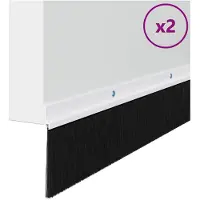 vidaXL Joint d'étanchéité pour portes, à fixer, 2 pièces, 100 cm, alliage d'aluminium