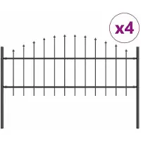 vidaXL Clôture de jardin Woerden, 4 pièces, gris