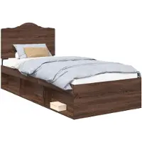 vidaXL Cadre de lit marron imitation chêne 90 x 190 cm Pin massif