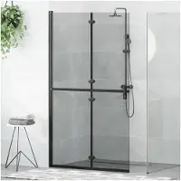 vidaXL Paroi de douche , noir, 110 x 6,5 x 190 cm