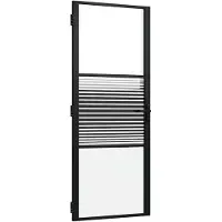 vidaXL : Porte en verre, 83 x 3,5 x 201,5 cm, aluminium, noire