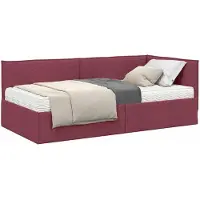 vidaXL Cadre de lit d'angle avec matelas avec tête de lit 2 pcs Gris velours