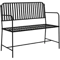 vidaXL Banc de jardin pour 2 personnes, 103,5 x 51,5 x 90 cm, acier, noir