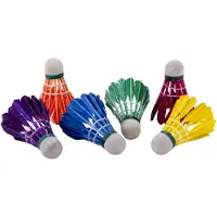 Engelhart Volants de badminton colorés avec plumes 6pcs.