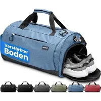Heldenwerk Herowerk Sac de sport avec compartiment à chaussures et poche humide - Sac d'entraînement pour femmes et hommes - Sac de voyage, sac de fitness ou sac de sport - 48 x 36 x 25 cm - 30L - Bleu foncé