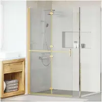 vidaXL Paroi de douche , couleur or, 110 x 6,5 x 190 cm