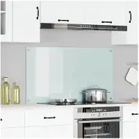 vidaXL Protection de cuisine Blanc 110 x 60 x 0.6 cm verre trempé