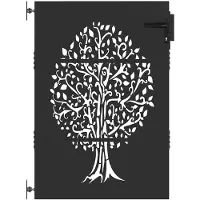 vidaXL Porte de Jardin, Portail de Jardin 85x75 cm Design Arbre en Acier Corten