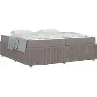 vidaXL Cadre de lit avec matelas Taupe 200 x 200 cm Tissu