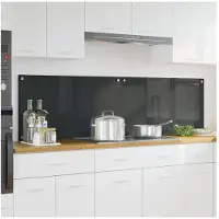 vidaXL Dos de cuisine 2 pcs gris foncé 90 x 50 cm Verre trempé