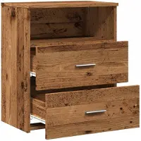 vidaXL Table de chevet vieux bois 50x32x60 cm bois d'ingénierie