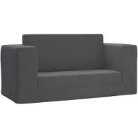vidaXL Canapé-lit pour enfants 2 places Anthracite Peluche douce