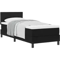 vidaXL Lit Boxspring avec tête de lit noir 80 x 200 cm Tissu