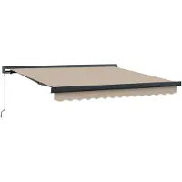 vidaXL Store à enrouleur beige 300 x 250 cm en lin et aluminium