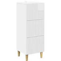 vidaXL Armoire à tiroirs Blanc brillant 33 x 34,5 x 90 cm