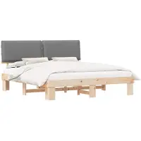 vidaXL Cadre de lit avec tête de lit rembourrée gris clair 180 x 200 cm