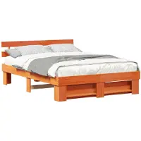 vidaXL Cadre de lit brun cireux 150 x 200 cm Pin massif
