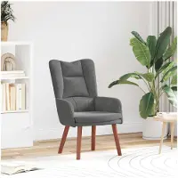 vidaXL fauteuil Gris foncé 63 x 67 x 94 cm Velours