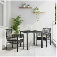vidaXL - 2 chaises de jardin, noir, en polyrotin
