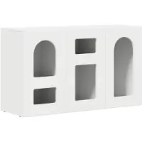vidaXL Meuble de rangement ELST, blanc, 100 x 35 x 59 cm, fabriqué en panneaux de particules