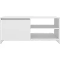 vidaXL Table basse blanche 102x50x45 cm bois composite