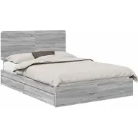 vidaXL Lit de rangement gris Sonoma 160 x 200 cm Bois composite
