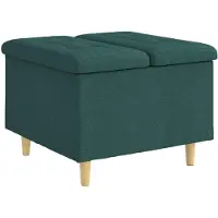 vidaXL Pouf de rangement vert foncé 60 x 60 x 45 cm en tissu