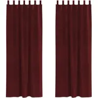 vidaXL Rideaux occultants 2 pcs rouge vin 140 x 225 cm velours