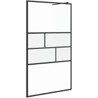 vidaXL Paroi de douche à l'italienne noire 115 x 195 x 0,5 cm en verre et aluminium