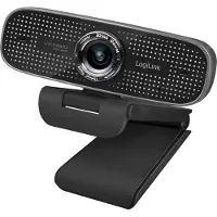 Logilink Caméra Web Capteur. 1080p Full-HD avec Résolution Vidéo 1920x1080 Microphone Double, Câble 1,6m, UA0378