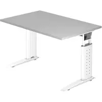 Hjh OFFICE PRO UNDA 12 W - 120 x 80, réglable en hauteur, gris/blanc