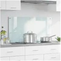 vidaXL Dosseret de cuisine blanc laiteux 100 x 50 cm Verre trempé