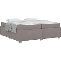 vidaXL Cadre de lit avec matelas Taupe 200 x 200 cm Tissu