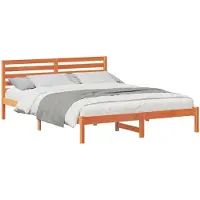 vidaXL Cadre de lit brun cireux 160 x 210 cm Pin massif