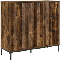 vidaXL Buffet en chêne fumé 89,5 x 33 x 82 cm, bois d'ingénierie
