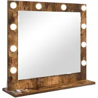 vidaXL Miroir de salle de bain , finition chêne fumé, 60 x 55 x 18 cm, forme rectangulaire
