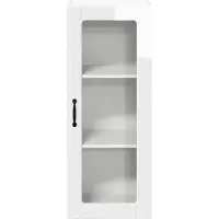 vidaXL Armoire murale en verre LUCCA, blanc brillant, 40 x 31 x 100 cm