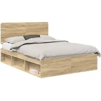 vidaXL Cadre de lit Sonoma 140 x 190 cm Pin massif