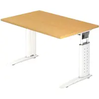 Hjh OFFICE PRO UNDA 12 W - 120 x 80, hauteur réglable, hêtre/blanc