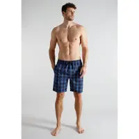 Tom Tailor Pantalon de pyjama 'Bermuda' bleu / bleu marine / rouge foncé