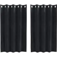 vidaXL Rideaux occultants 2 pcs noir 140 x 140 cm velours