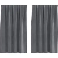 vidaXL Rideaux occultants 2 pcs gris clair 140 x 140 cm velours