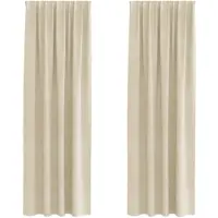 vidaXL Rideaux occultants 2 pcs Crème 140 x 225 cm Velours
